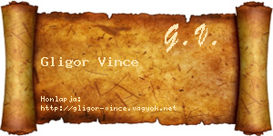 Gligor Vince névjegykártya